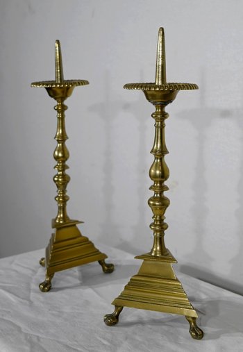 Pair of Gilded Bronze Candle Picks - 2nd half XIXth century