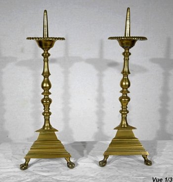 Pair of Gilded Bronze Candle Picks - 2nd half XIXth century