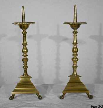 Pair of Gilded Bronze Candle Picks - 2nd half XIXth century