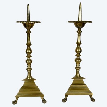 Pair of Gilded Bronze Candle Picks - 2nd half XIXth century