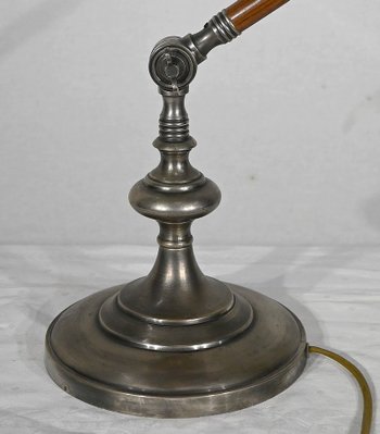 Lampada a braccio articolato in metallo e legno - 1920