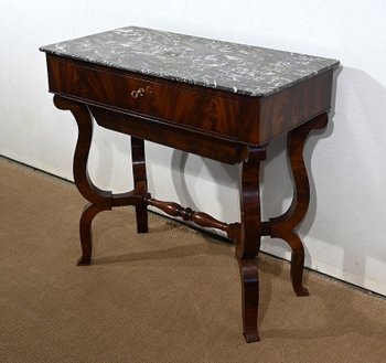 Console da lavoro in mogano, periodo di restauro - inizio XIX secolo