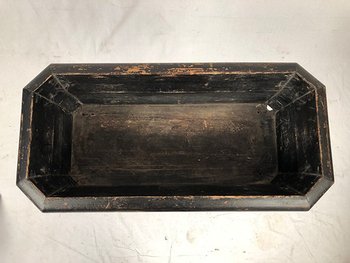 Jardinière en bois noirci à décor peint de fleurs, époque Napoléon III