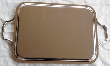 Rectangular tray with silver metal handles Orfèvre Félix Frères (Toulouse)