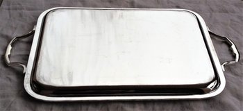 Rectangular tray with silver metal handles Orfèvre Félix Frères (Toulouse)