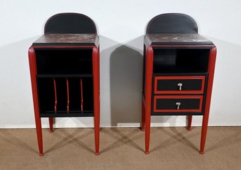 Seltenes 5-teiliges Zimmerset aus bemaltem Holz, Art Déco - Anfang 20.