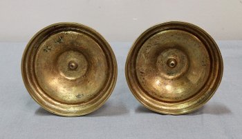 Paire de Flambeaux en Bronze Doré, style Louis XVI - XIXe