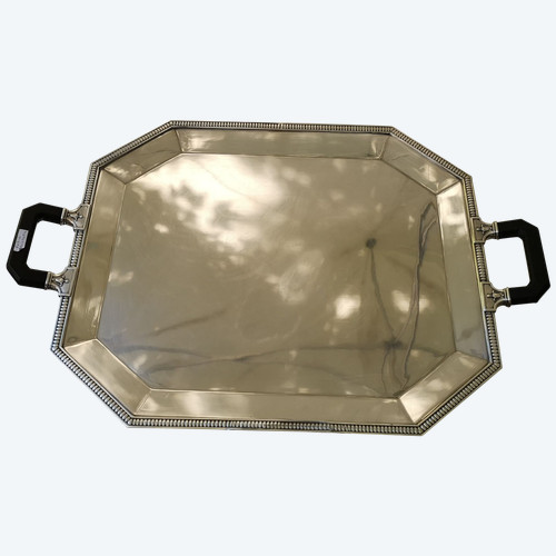 Large octagonal silver-plated tray GALLIA