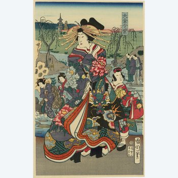 Toyohara KUNICHIKA, estampe japonaise, ukiyo-e, Geisha