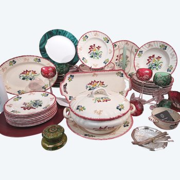 Longwy table service in earthenware Marseille model 45 pieces