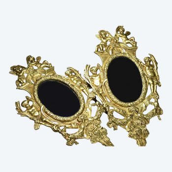 Paire d'Applique Miroir En Bronze Louis XVI