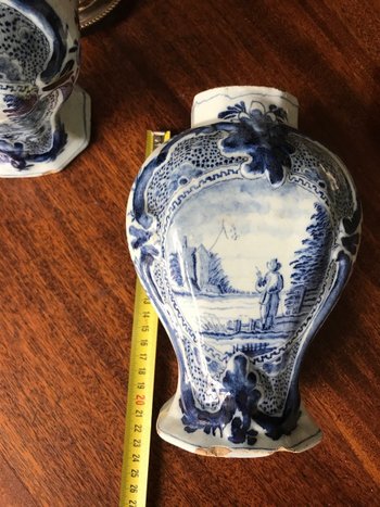 Vaso Delft Coppia con paesaggio di campagna