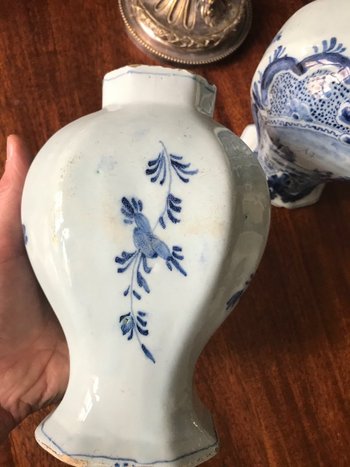 Vaso Delft Coppia con paesaggio di campagna