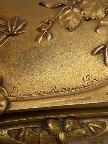 BOÎTE À TIMBRES BRONZE 1900