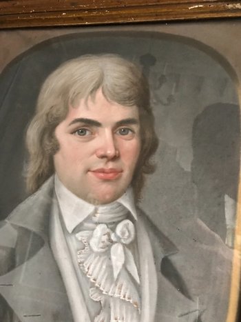 Pastel Of A Young Man From The 18th Century In His Original Frame