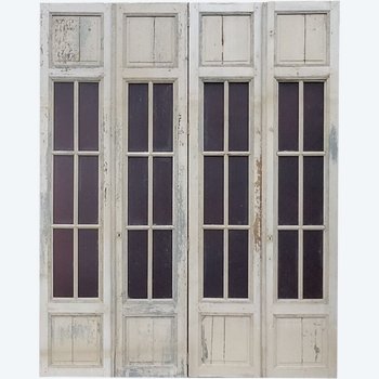 4 Large Antique Glass Doors With Architectural Lines Door