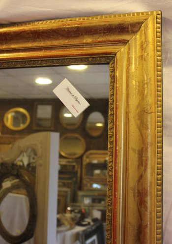 Miroir Rectangle Louis Philippe, Feuille d'Or Et Mercure 76 X 110 Cm