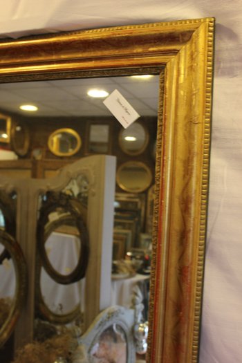 Miroir Rectangle Louis Philippe, Feuille d'Or Et Mercure 76 X 110 Cm