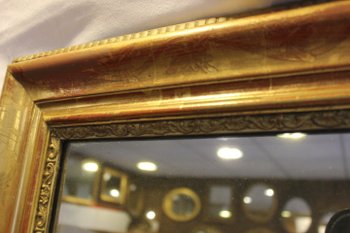 Miroir Rectangle Louis Philippe, Feuille d'Or Et Mercure 76 X 110 Cm