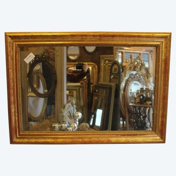 Miroir Rectangle Louis Philippe, Feuille d'Or Et Mercure 76 X 110 Cm