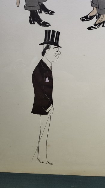 Lithograph under glass signed by SEM circa 1900