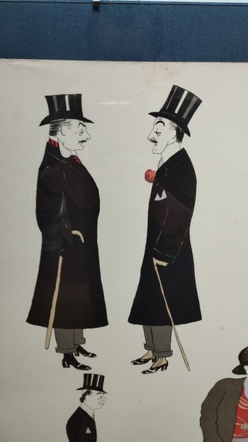 Lithograph under glass signed by SEM circa 1900