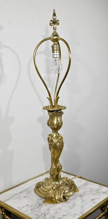 Art Nouveau lamp in gilded bronze - Late 19th century