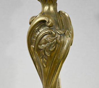 Art Nouveau lamp in gilded bronze - Late 19th century