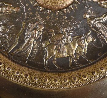 Tazza in bronzo dorato, firmata F. Levillain, F. Barbedienne - XIX secolo