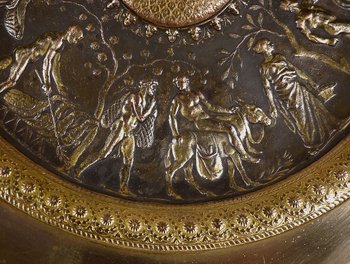 Tazza in bronzo dorato, firmata F. Levillain, F. Barbedienne - XIX secolo