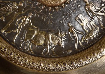 Tazza in bronzo dorato, firmata F. Levillain, F. Barbedienne - XIX secolo