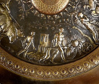 Tazza in bronzo dorato, firmata F. Levillain, F. Barbedienne - XIX secolo