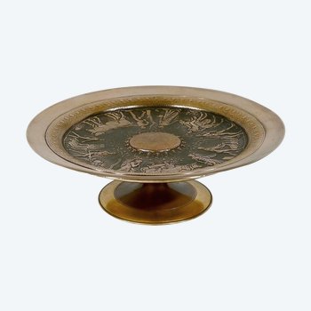 Tazza in bronzo dorato, firmata F. Levillain, F. Barbedienne - XIX secolo