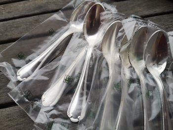 9 cucchiaini da caffè in argento modello