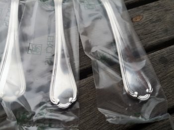 9 cucchiaini da caffè in argento modello