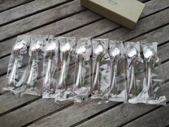 9 cucchiaini da caffè in argento modello