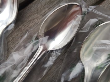 9 cucchiaini da caffè in argento modello