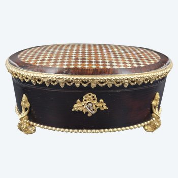 Maison BOISSIER Paris Antique French Jewelry Box Napoleon III 3 Victorian Wooden Box XIX Century marquetry boulle