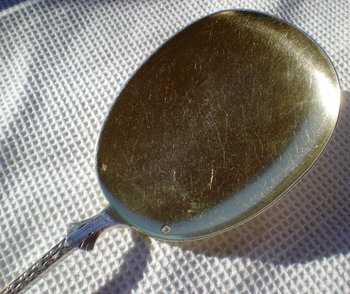 Eiscreme-Servierlöffel aus massivem Silber und Vermeil-Vermeil Goldschmied Jules MONNEY neunzehnten