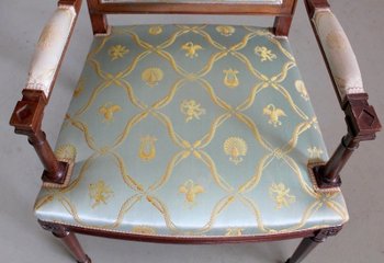 Suite di 3 poltrone in mogano in stile Luigi XVI - metà del XX secolo