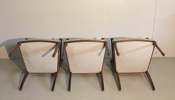 Suite di 3 poltrone in mogano in stile Luigi XVI - metà del XX secolo