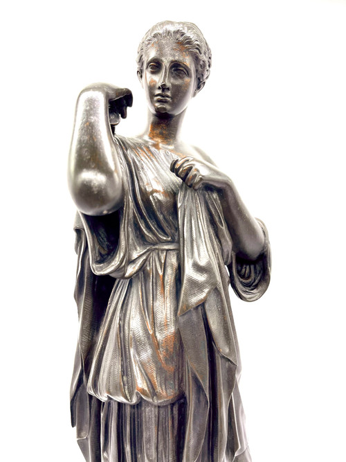 Statua in bronzo di donna greca Artemide 44 cm