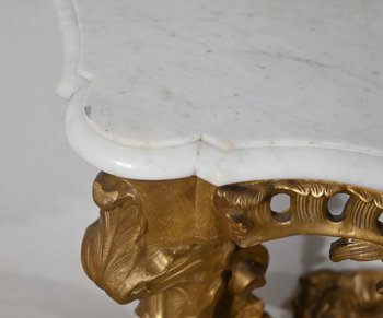Console d’Applique en Bois Doré, style Louis XV, époque Napoléon III – Milieu XIXe