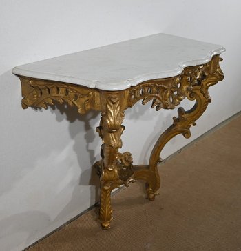 Console d’Applique en Bois Doré, style Louis XV, époque Napoléon III – Milieu XIXe