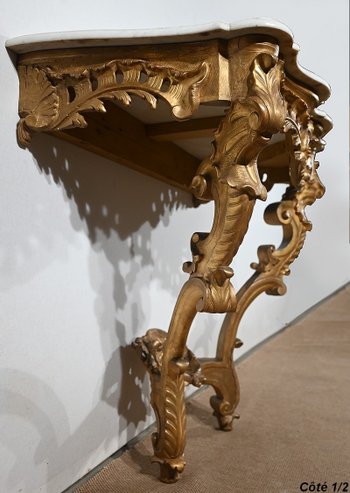 Console d’Applique en Bois Doré, style Louis XV, époque Napoléon III – Milieu XIXe