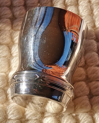 Elegant silver-plated cup with "Ribbons" decor. BEL Toulouse goldsmith's shop