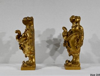 Florentine Fire Pots in Gilded Limewood - Late 18th century