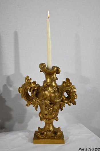 Florentine Fire Pots in Gilded Limewood - Late 18th century