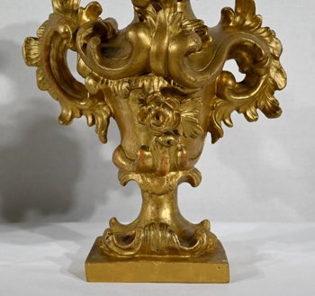 Florentine Fire Pots in Gilded Limewood - Late 18th century