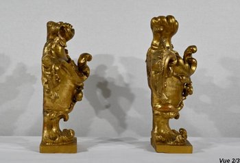 Florentine Fire Pots in Gilded Limewood - Late 18th century